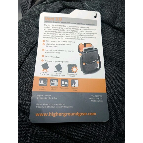 Higher Ground Vert 3.0 Chromebook & Laptop Bag Shoulder Bag Fits 11 Inch - Picture 7 of 9